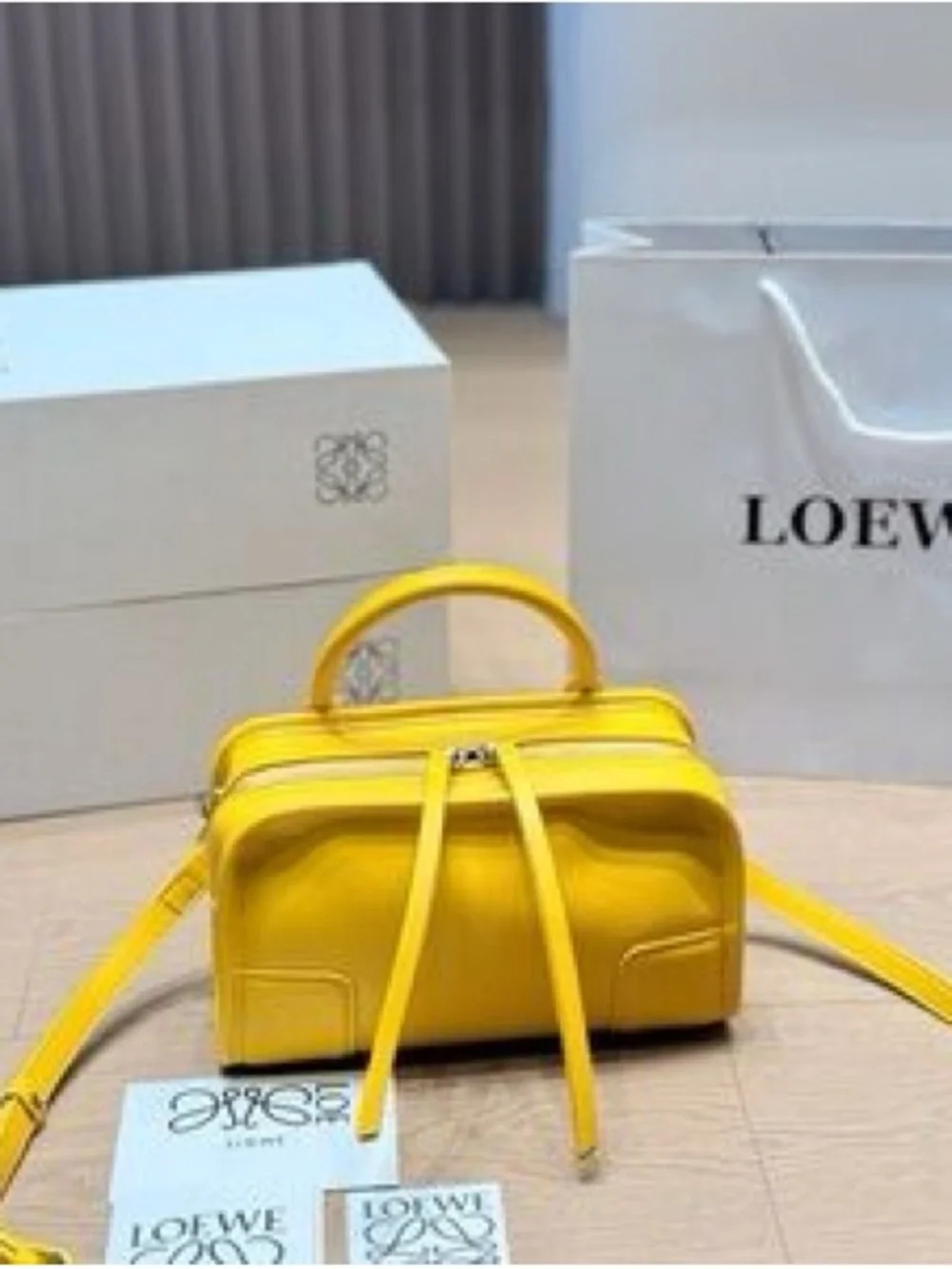 FineLoewe Canary Yellow Leather Top-Handle Satchel